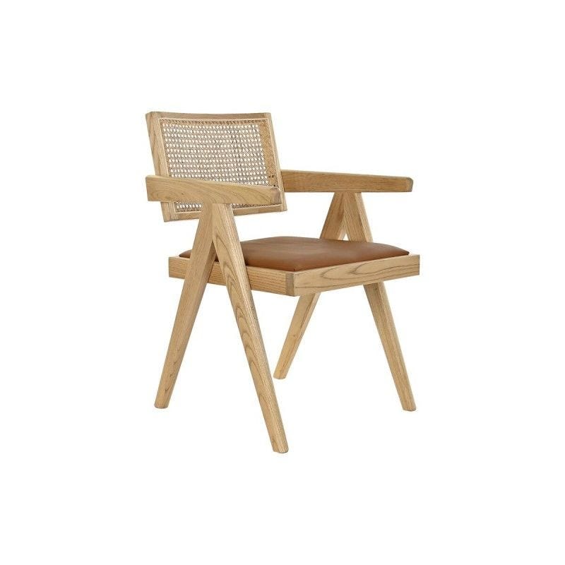 Sedia pieghevole in legno - Marrone/rattan - HOME