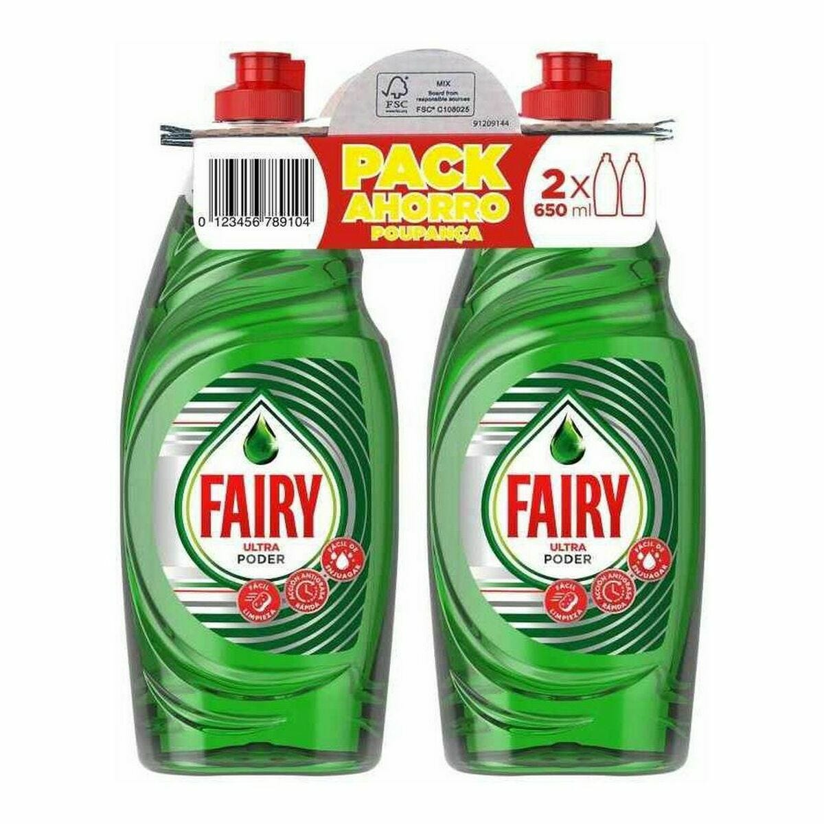 Liquide Vaisselle Fairy Fairy Ultra Poder Lavavajillas Concentrado Lote 650  ml (2 x 650 ml)