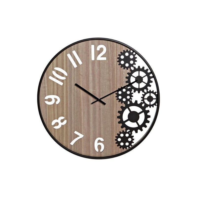 Orologio da Parete DKD Home Decor Naturale Nero MDF Ingranaggi (70 x 4 x 45  cm)