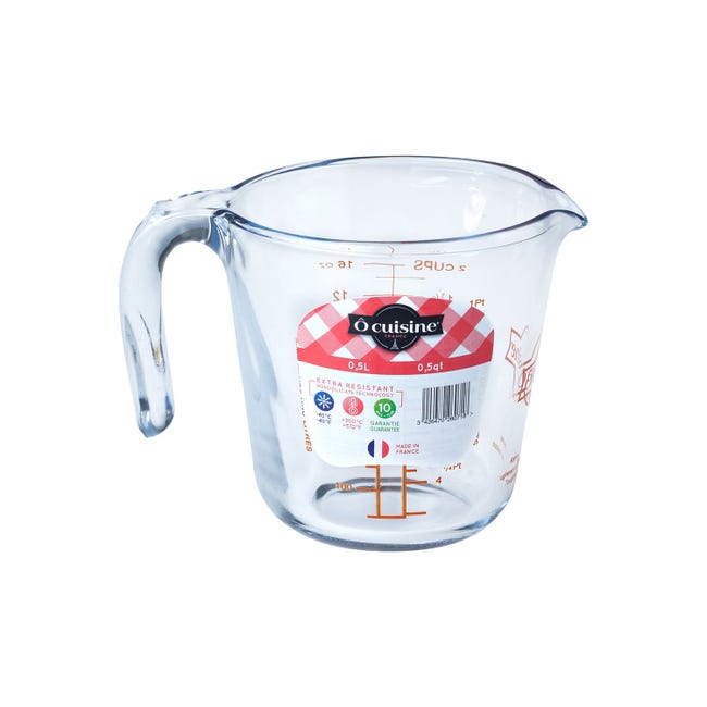 com-four® Jarra medidora para la cocina - Vaso medidor de vidrio resistente  a la temperatura - Jarra medidor…