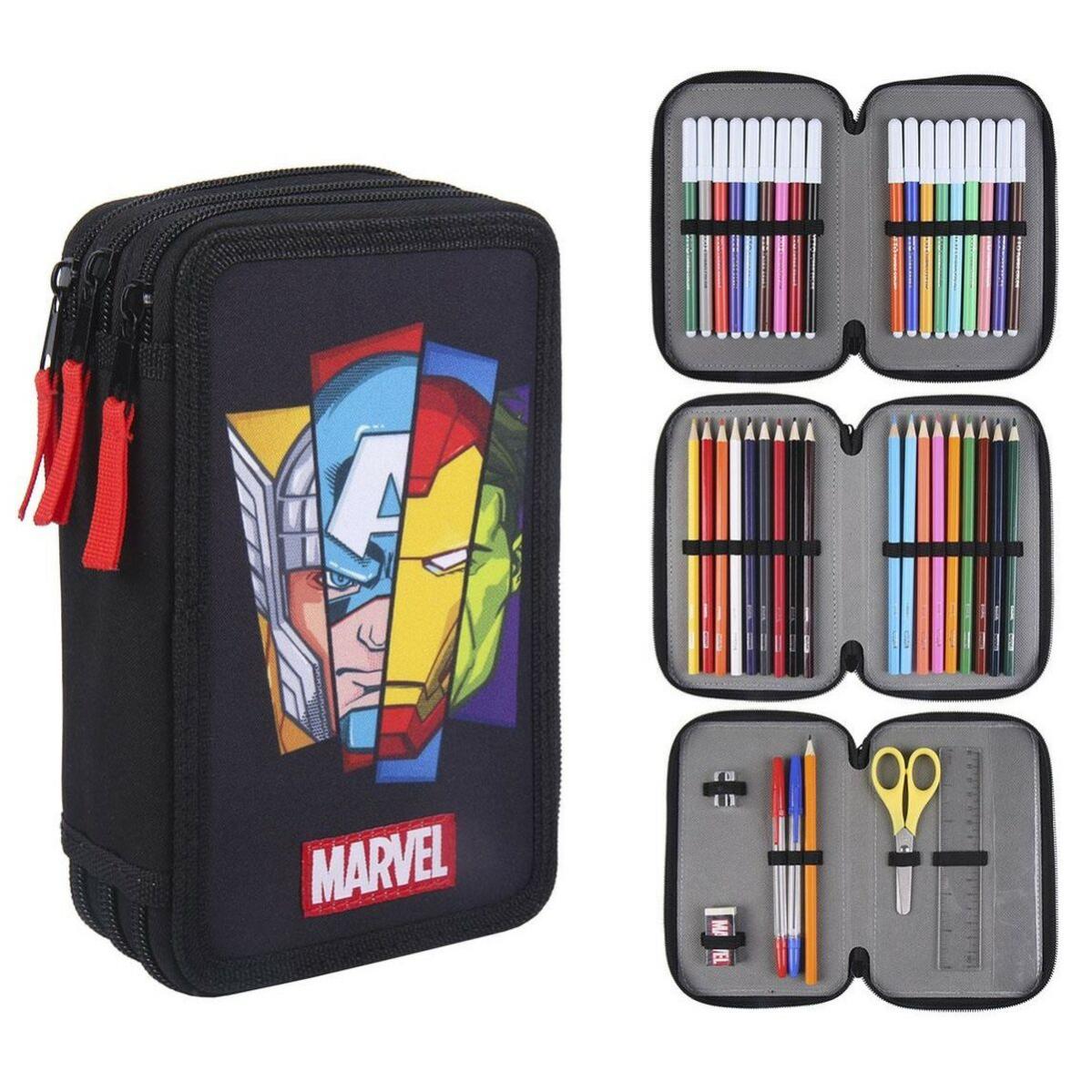 Estuche Escolar con The Avengers 43 Piezas Negro (12,5 x 6,5 x cm) | Leroy Merlin
