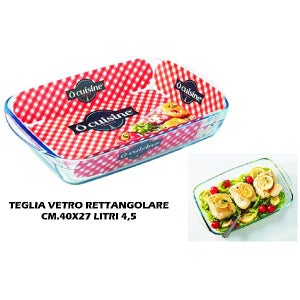 O cuisine Tegame rettangolare in Vetro Temperato 33x20 cm Pirofila per Forno  - 247B