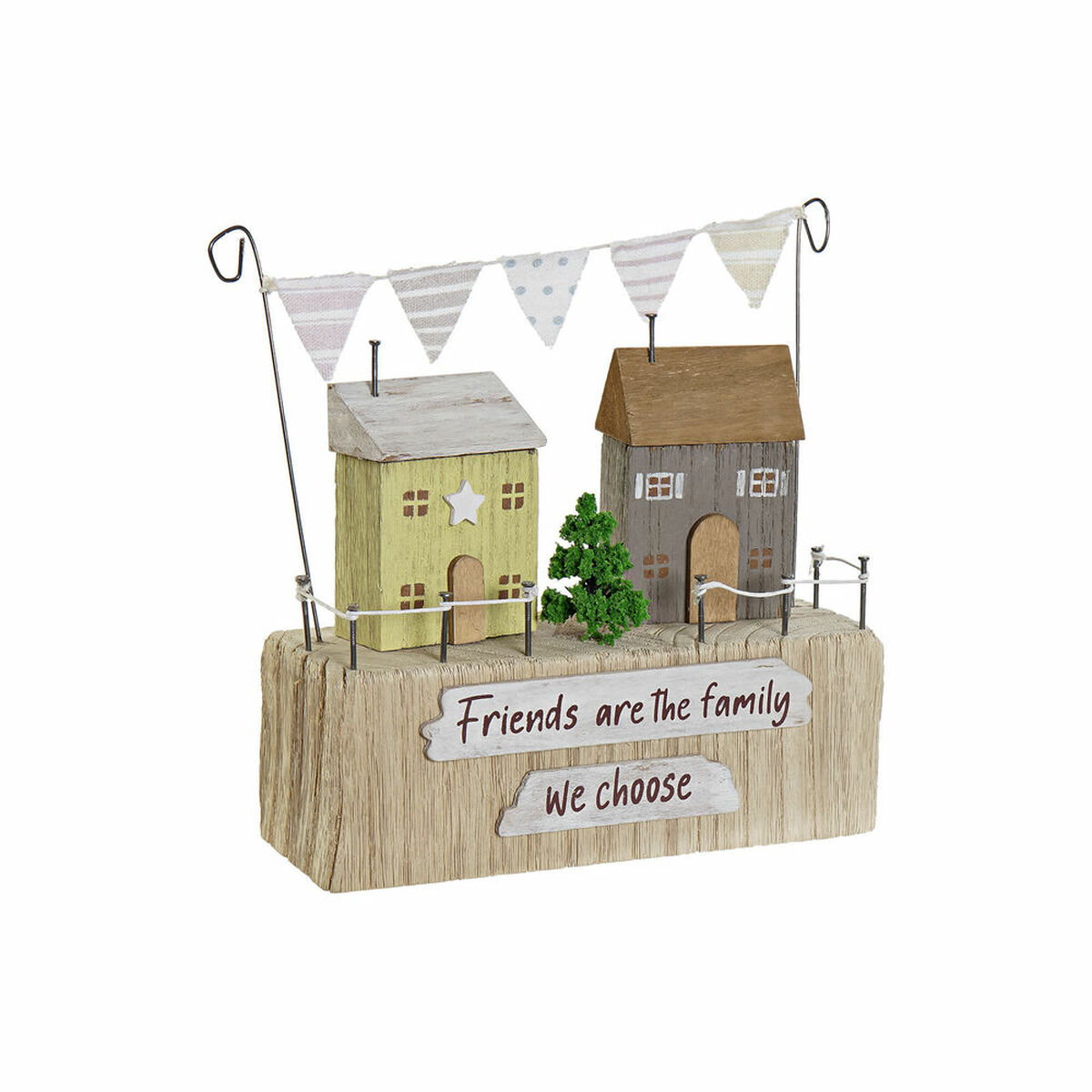 Figurine Décorative DKD Home Decor Bois MDF Maisons (20 x 7 x 21 cm