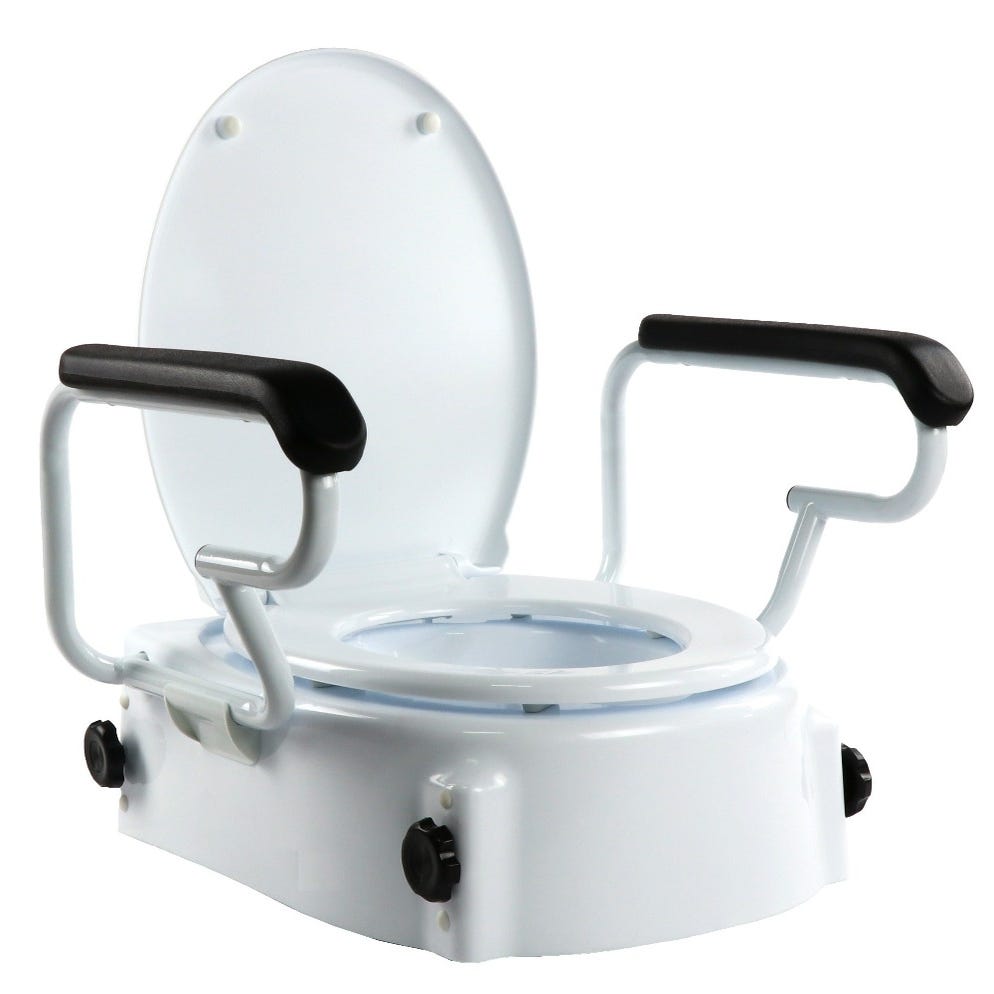 Silla WC de Acero con Inodoro y Altura Ajustable — OrtoPrime
