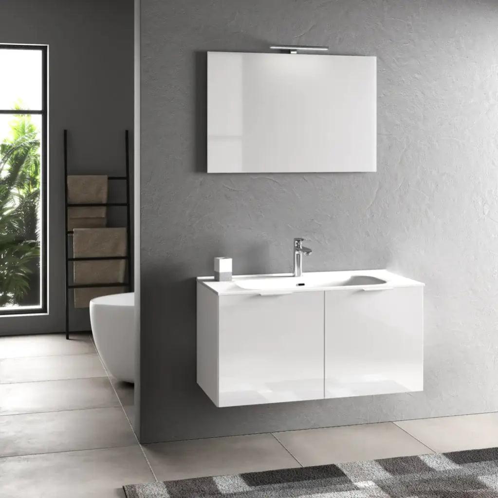 Mobiletto Da Bagno Con Specchio Milano - Anta Singola, Bianco, 53x34x15 Cm, Da Parete - Foto 5