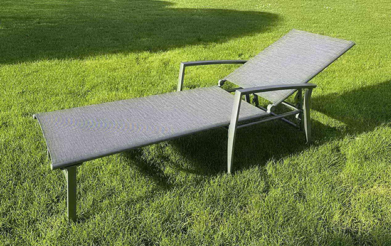 Bain de soleil aluminium et toile Aloe gris BG® | Leroy Merlin