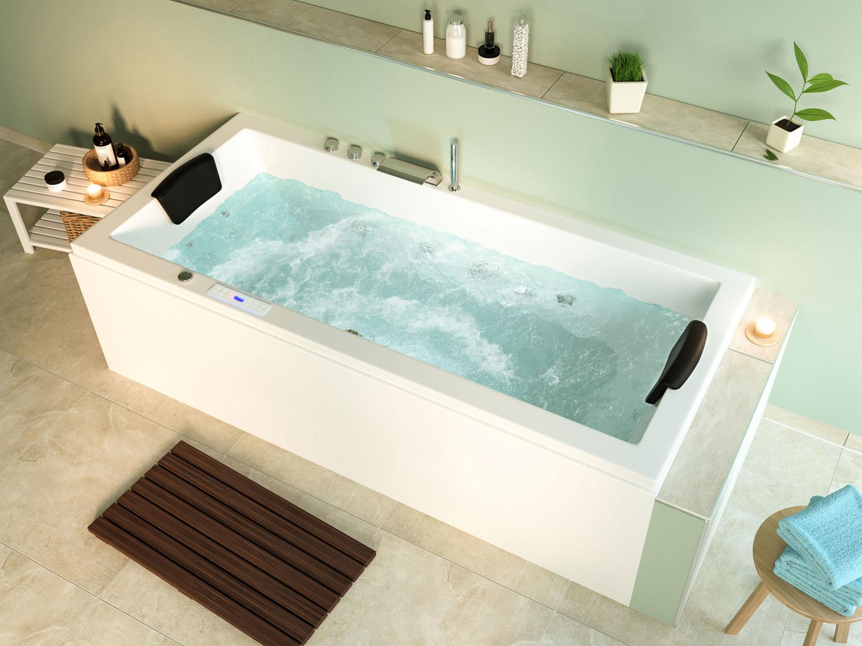 Baignoire Balnéo Coin Palermo 2 Places Avec Massage LED Et Jets - Supply24