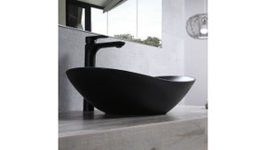 Lavabo d'appoggio di Nero Ceramica bianco opaco cm 59x42h.15 cm