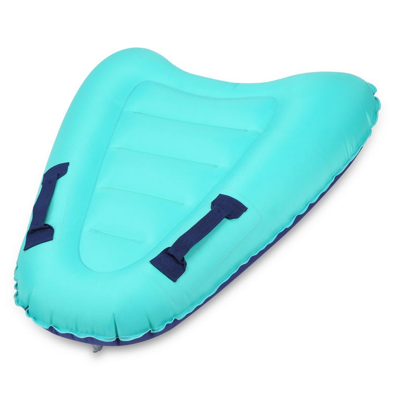Bodyboard gonflable Planche deVagues de mer poignées Vagues de mer Pliante  Plage Enfants Adultes Sécurité Plage Piscine Jouet,rayures bleues