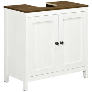 Mueble de lavabo Armario Lavabo Mueble para Debajo del Lavabo con 2 estantes  madera maciza 74x45x75 cm BHF3994 MaisonChic