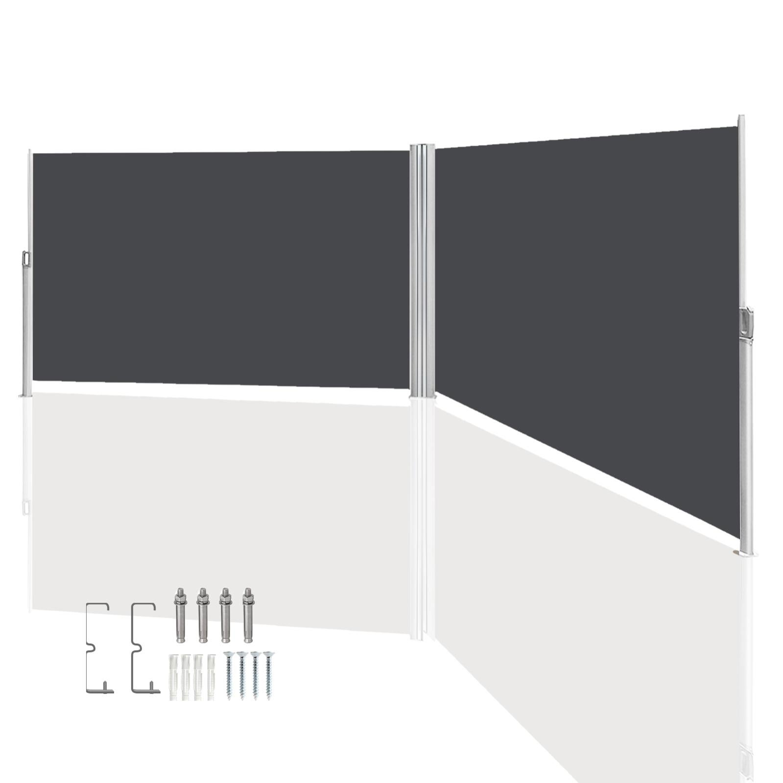 Double Store latéral Brise Vue rétractable Paravent extérieur pour