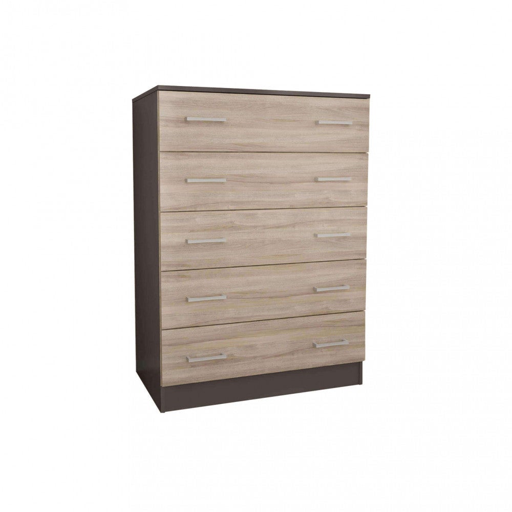 Cassettiera a cassetti 80x45x109h cm di colore Quercia chiaro mod