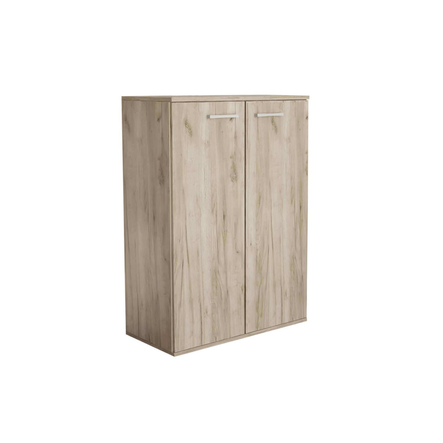 Iwell Armadietto Da Bagno Con 2 Ante E 3 Ripiani - 50x30x80 Cm - In MDF P2 Impermeabile - Finitura Nera Con Manopole Argento - Per Bagno, Soggiorno, Ingresso, Ufficio - 2