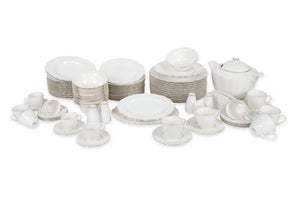 Service de table complet 83 pièces rocha 100% porcelaine blanc
