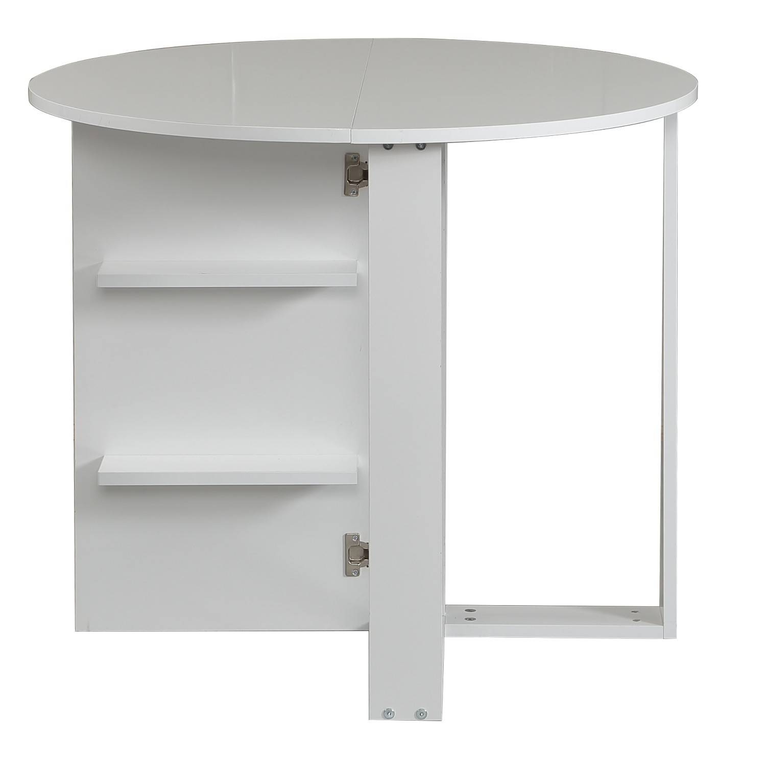 Table console ronde pliable Orothos D90cm Chêne foncé