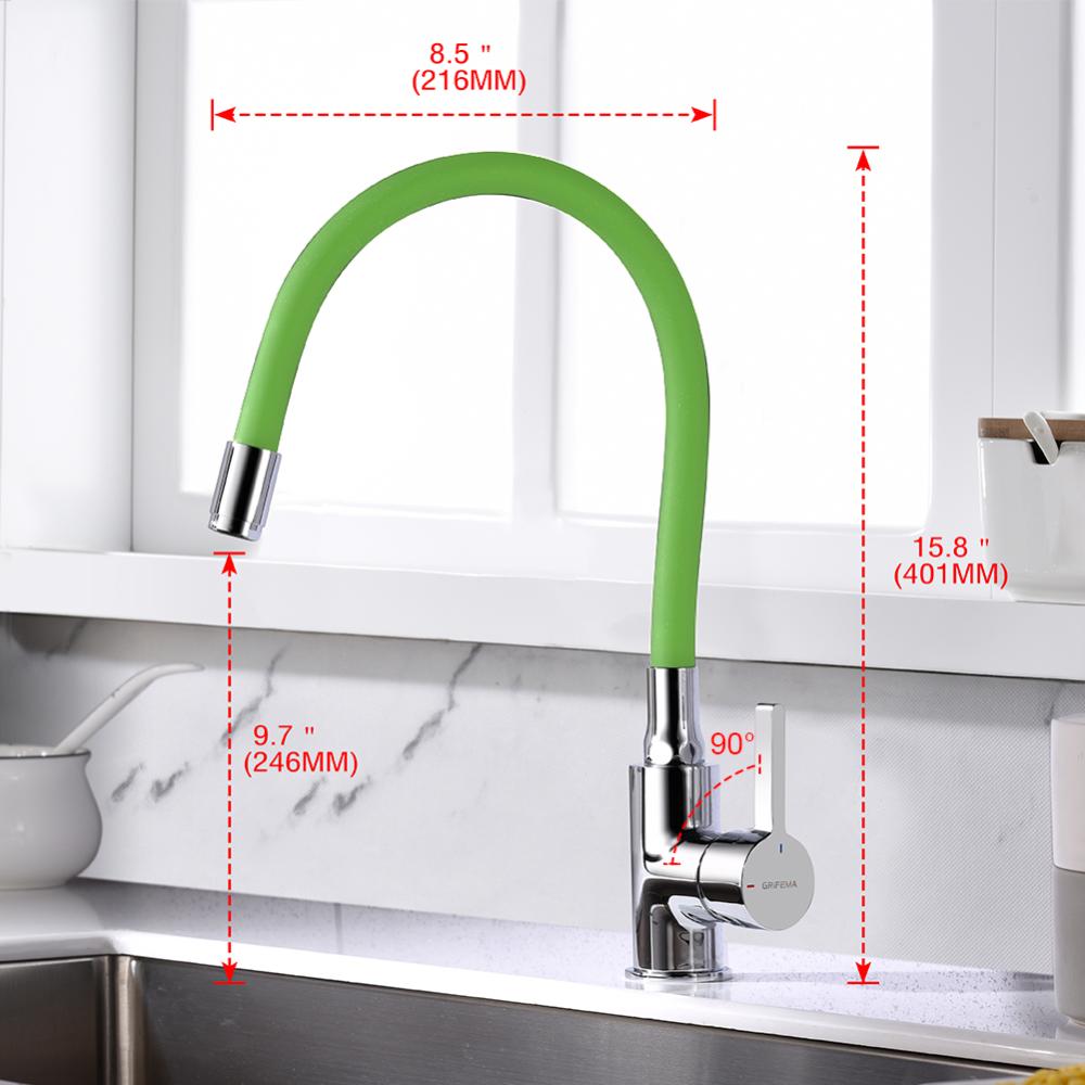 Ibergrif M22112-5 Grifo monomando cocina Latón, Silicona, Metal