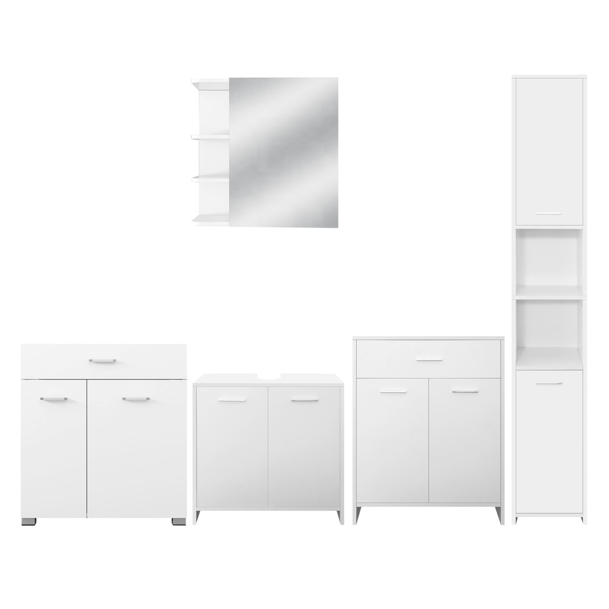 Mobiletto Sottolavabo Bianco - 60x30x60 Cm, Con 2 Ante E Ripiano, Ideale Per Bagno O Cucina - Foto 4