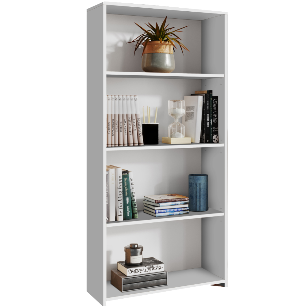 Basic Libreria A Cubo 4 Ripiani In MDF - Colore Rovere, Design Moderno E Versatile