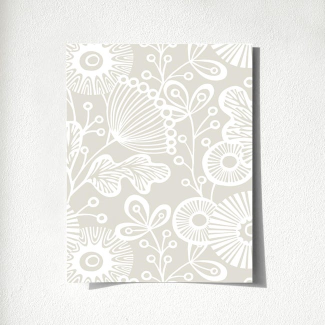 Échantillon DIN A4 de Papier peint lessivable en vinyle feuilles tropicales  et fleurs romantiques - Nayarit Flowers 681323 de GAULAN