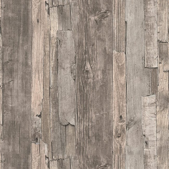Papel pintado vinílico lavable efecto listones madera tablas vintage con  relieve - Madeira 3 453156 de GAULAN - Rollo de 10 m x 0,53 m