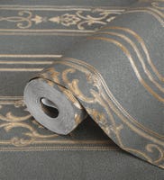 Carta Da Parati Autoadesiva Dundee Deco - Bordo Decorativo Stile Vittoriano, Motivo Astratto Con Corda Malva, 10m X 5cm - Foto 3