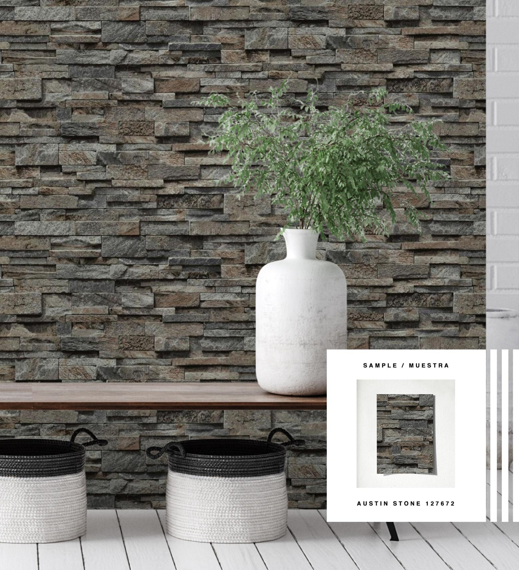 Carta Da Parati Lavabile Imitazione Pietra Ardesia - Rotolo 10m X 0.53m - Foto 7