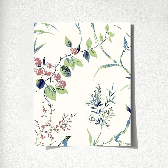 Muestra DIN A4 de Papel pintado vinílico ecológico de flores dibujadas  estilo retro - Garden Flowers 680615 de GAULAN