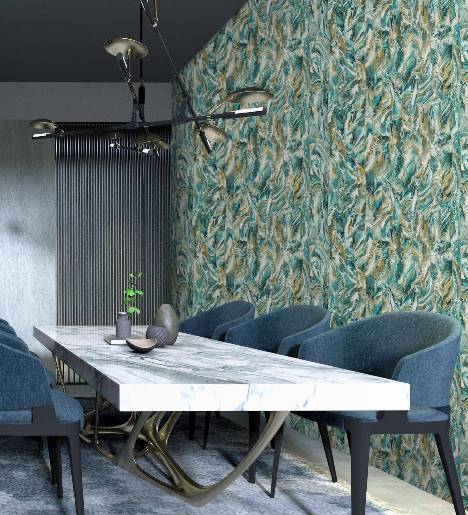 Carta Da Parati Lavabile In Vinile Geometrico Beige In Rilievo Con Linee Metallizzate Century Lines 681293 De Gaulan Rotolo Di 10 M X 0 53 M 86731484 - Foto 8