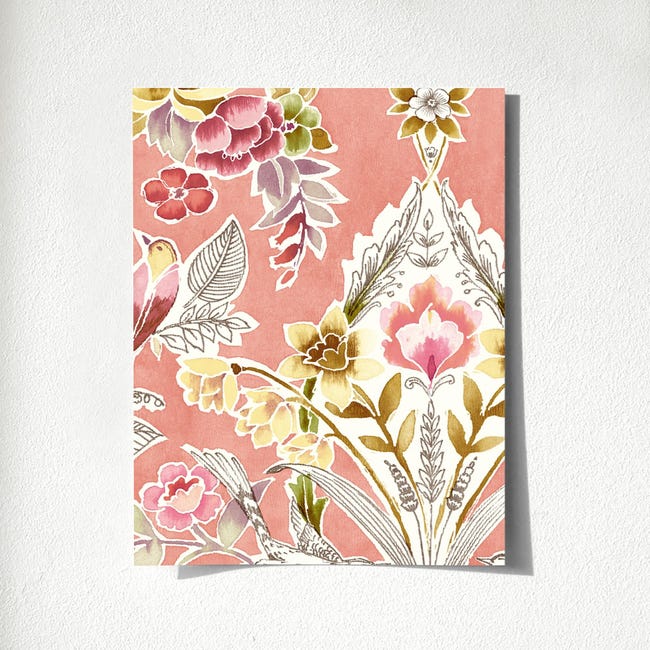 Papel pintado de ramas flores y pájaros estilo romántico - Alison Garden  680930