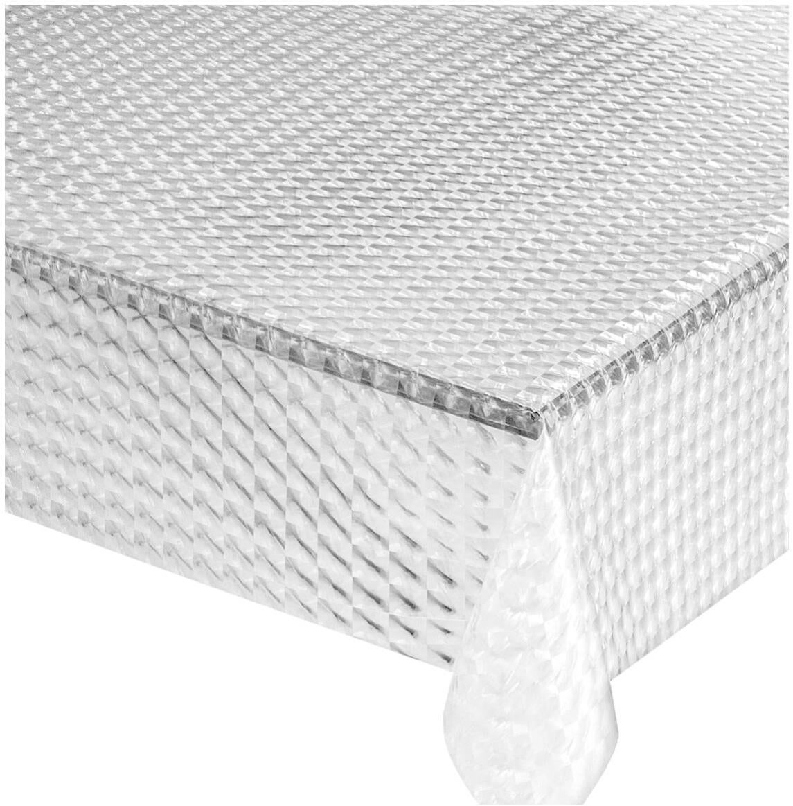 Tovaglia QUADROTTA Copritavolo Antimacchia 140x240 Cm - Design Geometrico, Colore Tortora, Adatta Da 4 A 24 Posti