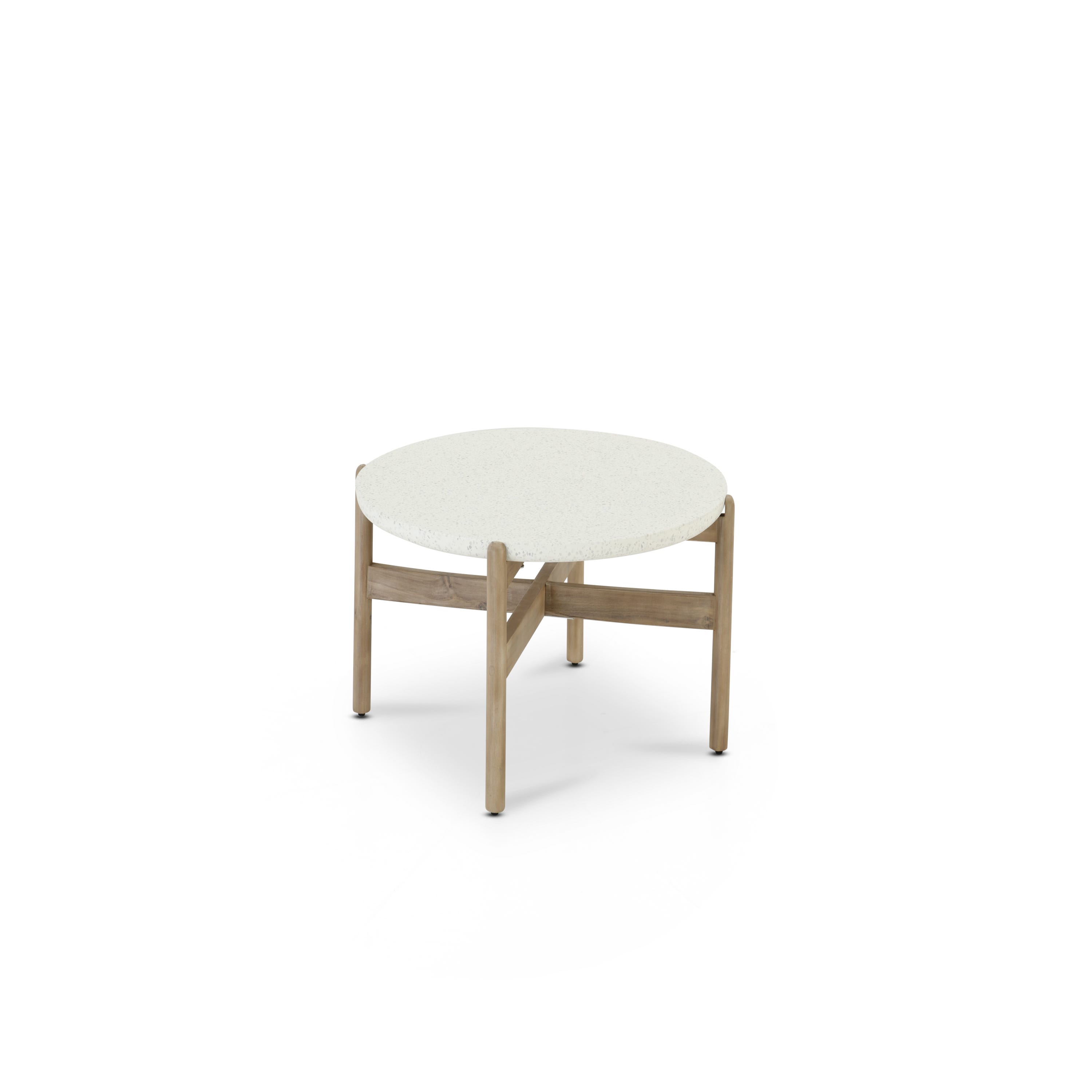 Tavolino in legno rotondo Gioia Ø Cm 85 h 38 Bianco opaco