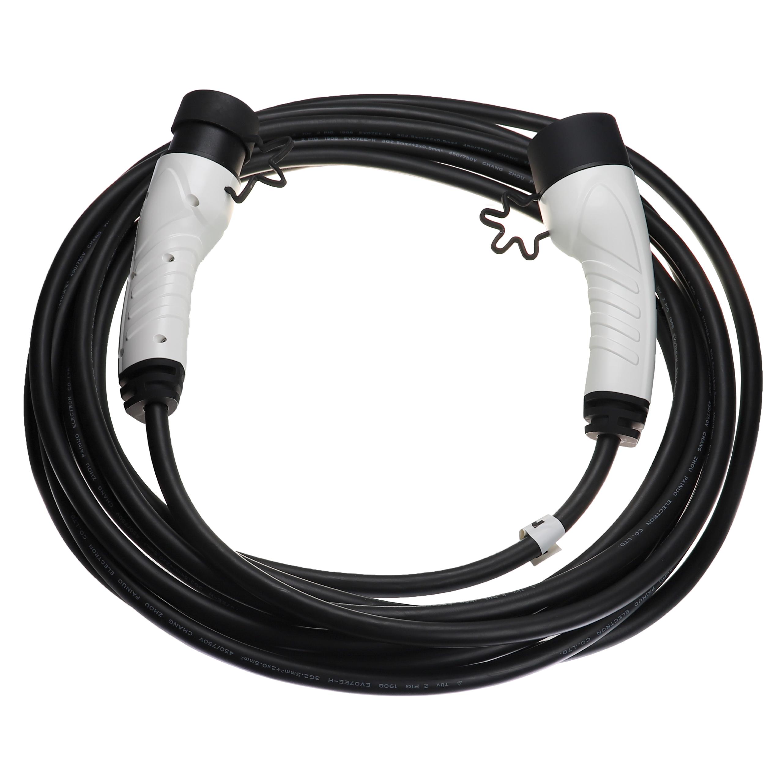 Vhbw Câble de recharge type 2 vers type 2 compatible avec DS 4 E-Tense 225  voiture électrique - 1 phase, 16 A, 3,5 kW, 10 m