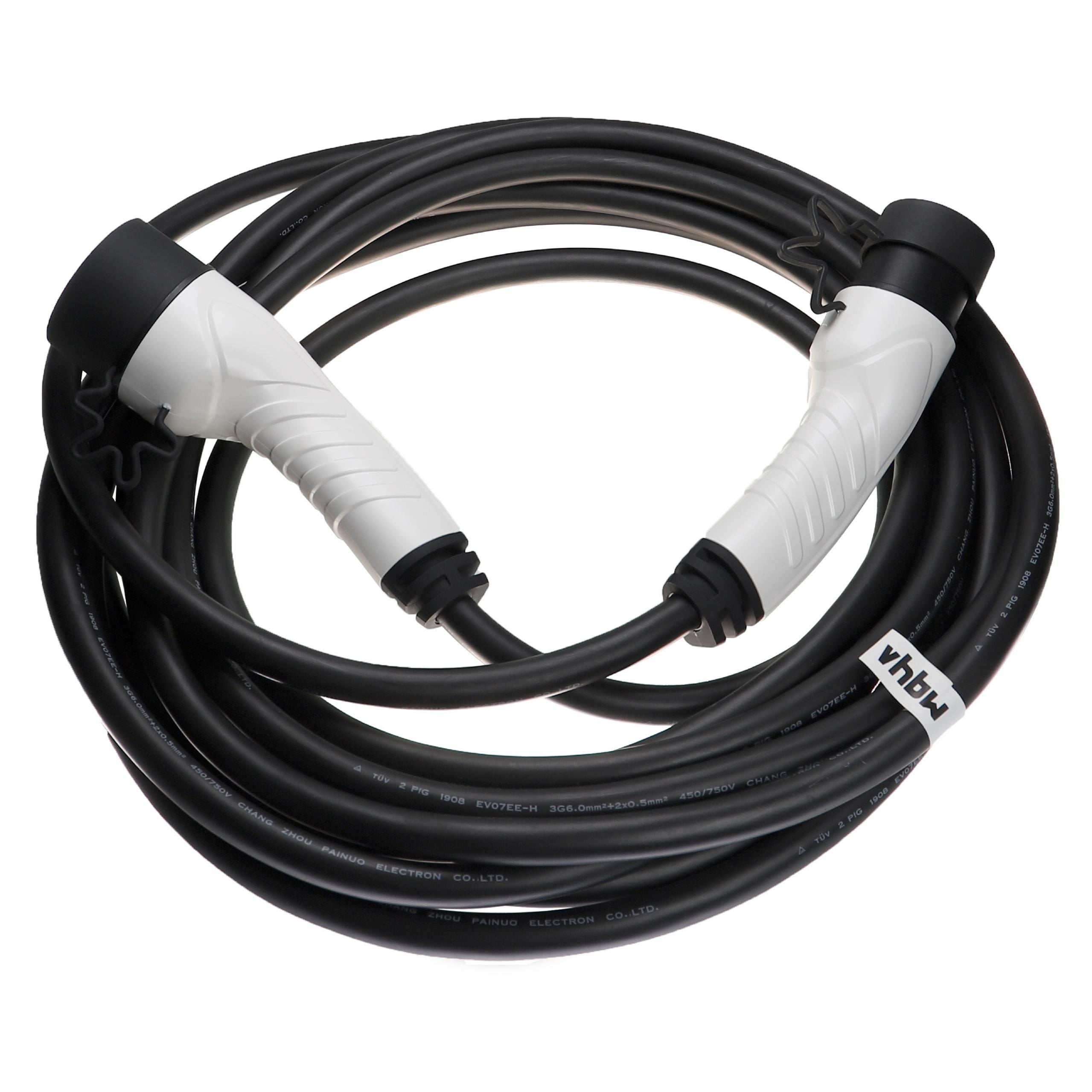Vhbw Câble de recharge type 2 vers type 2 compatible avec Volvo C40 Recharge,  S60 Recharge voiture électrique - 1 phase, 32 A, 7 kW, 10 m