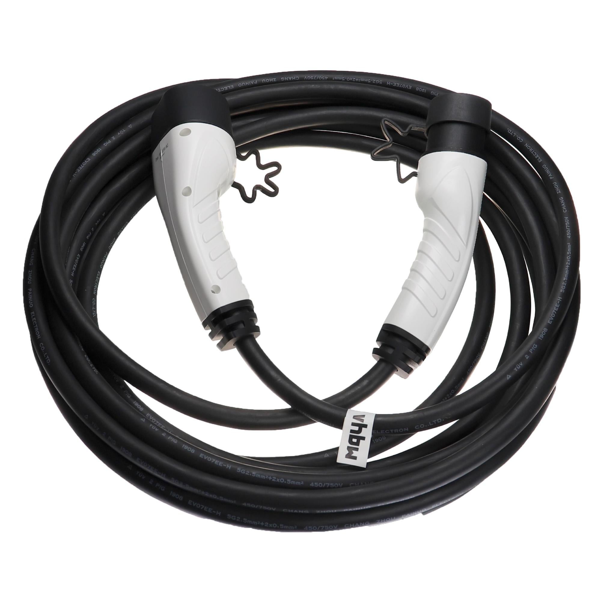 Câble De Recharge Type 2 Vers Type 2 Vhbw 5 M - 32 A, 7 KW, Pour Renault Kangoo/Master E-Tech Et Autres Véhicules électriques