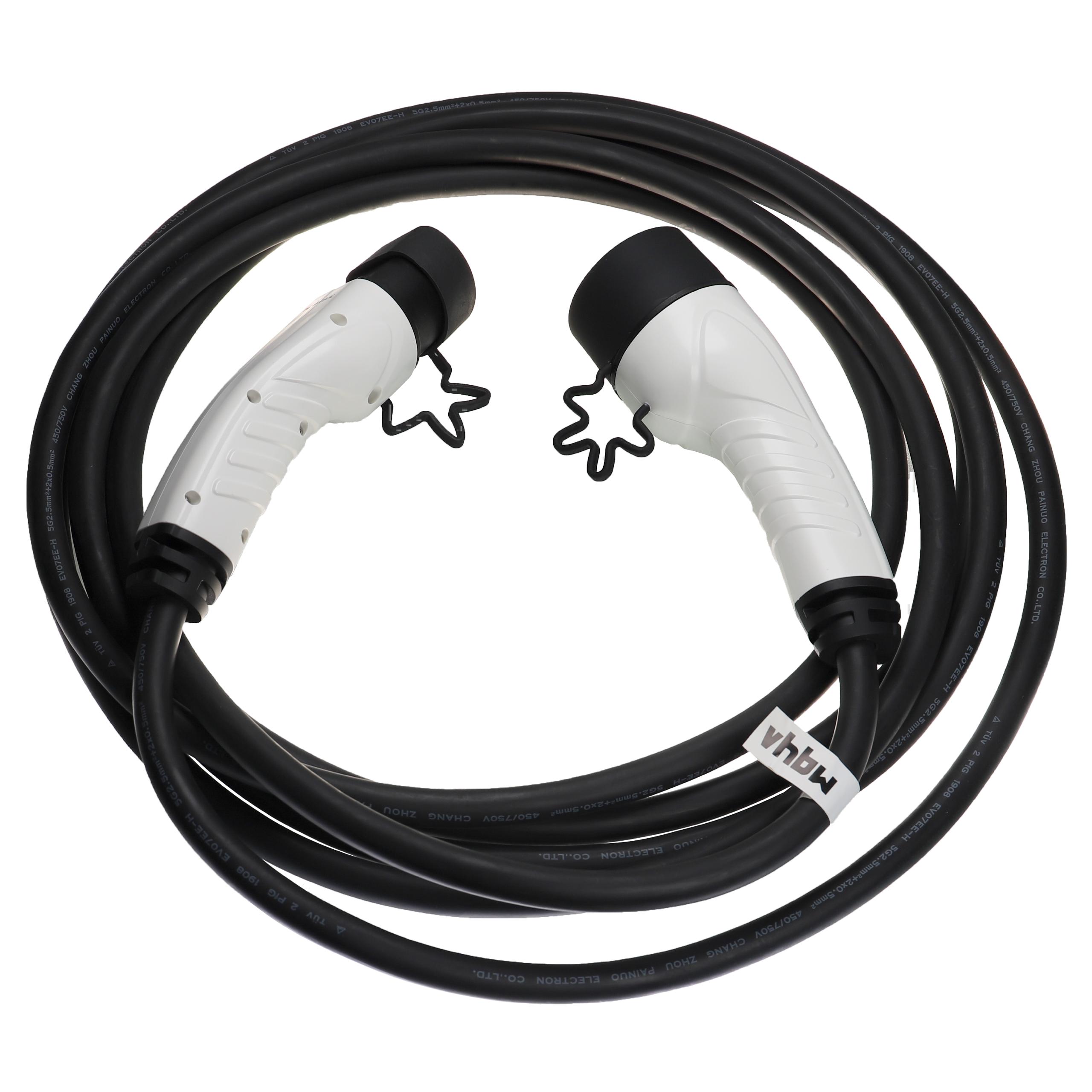 Vhbw Câble de recharge type 2 vers type 2 compatible avec DS 9 E-Tense 4x4  (360 PS) voiture électrique - 3 phases, 16 A, 11 kW, 7 m