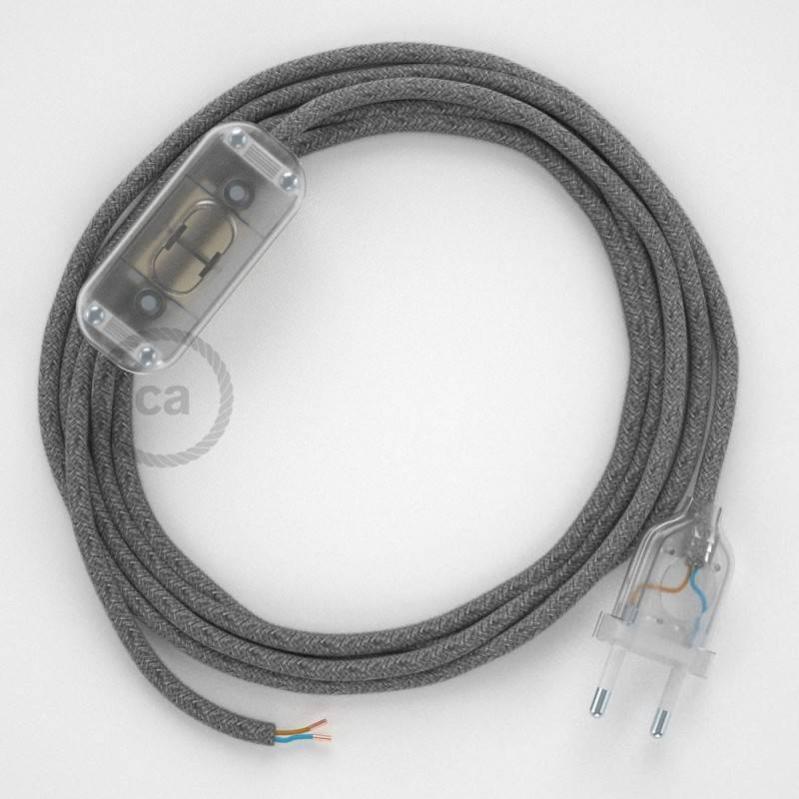 Creative Cables - Cablaggio Per Lampada, Cavo RM04 Effetto Seta Nero 1 80 M Scegli Colore Dell Interuttore E Della Spina Nero 86740339