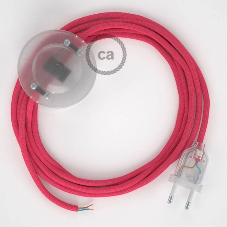 Cablaggio per lampada, cavo RM02 Effetto Seta Argento 1,80