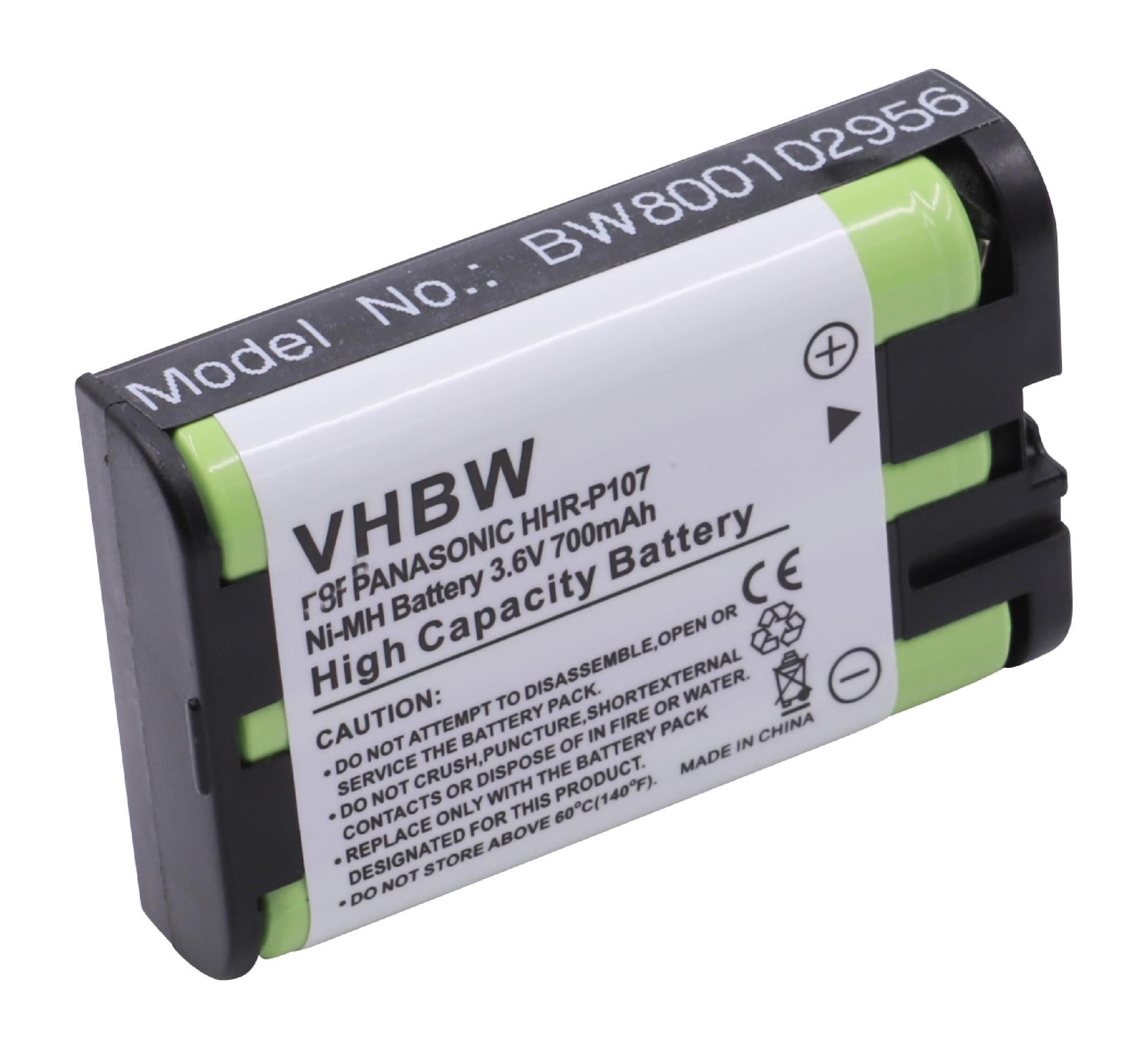 Vhbw Batteria NiMH 700mAh Compatibile Con Telefoni Cordless Panasonic KX-TG2352W, KX-TG2382 E KX-TG2383