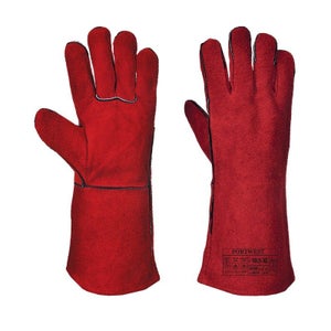 Gants de soudage en cuir rouge avec manchette 15cm (la paire