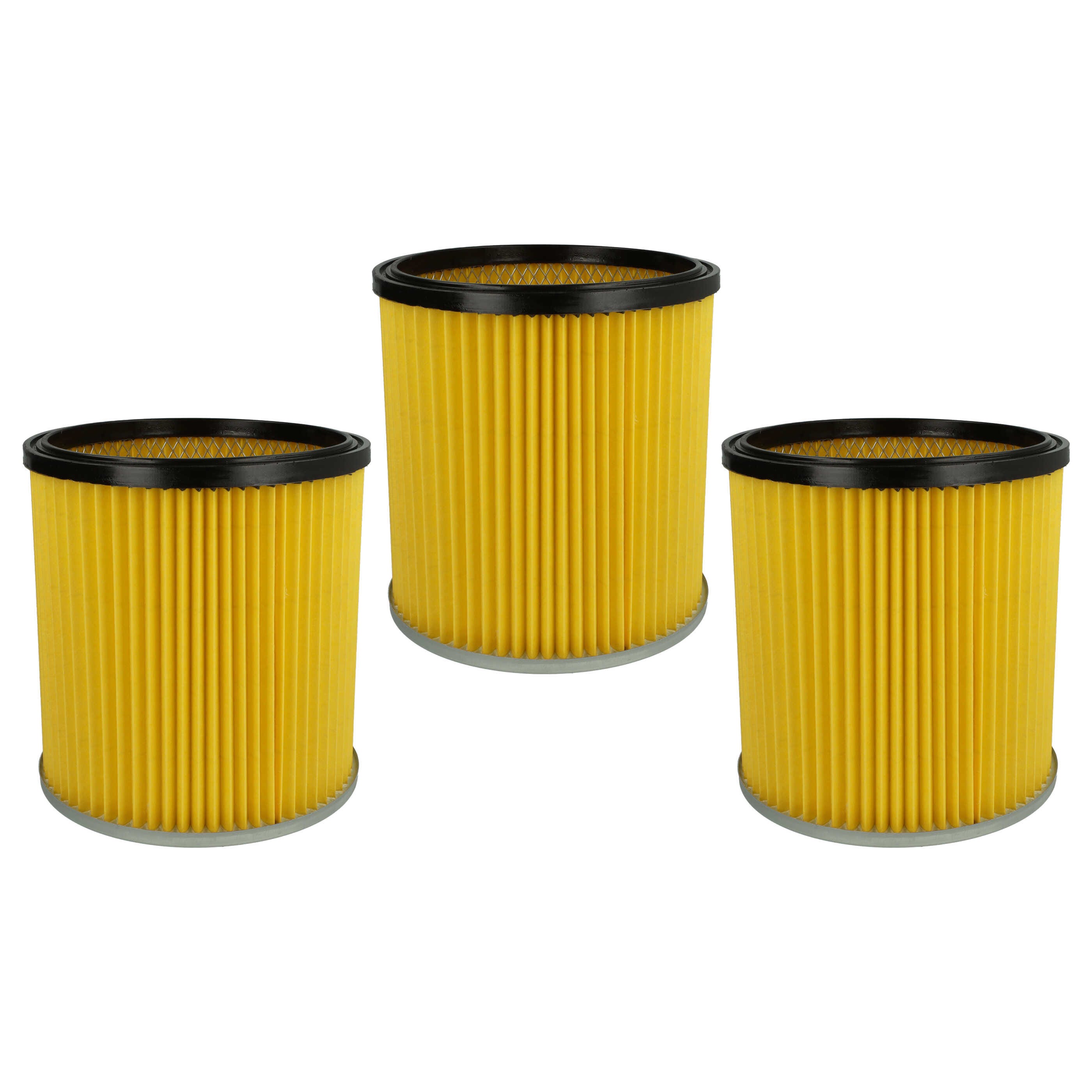 Vhbw Lot de 3x filtres à cartouche compatible avec Kärcher NT 351, NT 301  (1.722-121.0) aspirateur - Filtre plissé, papier