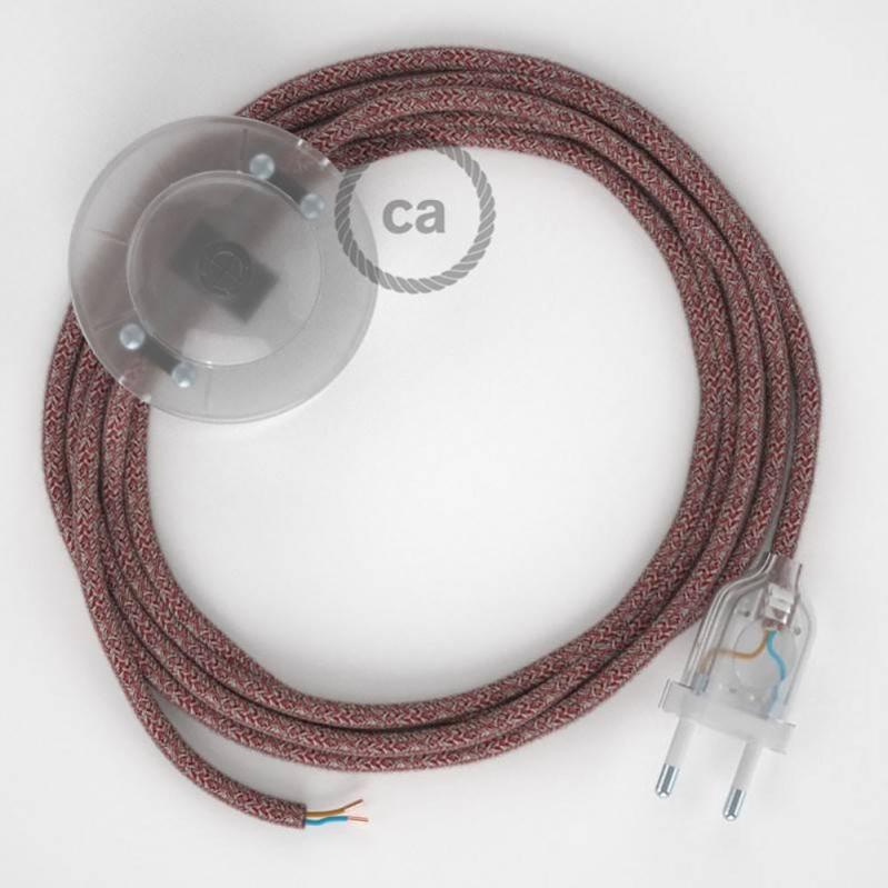 Creative Cables Cablaggio Per Piantana RC43 Cotone Tortora | Cavo Con Interruttore E Spina 3 Metri | Scegli Colore Spina: Bianco, Nero O Trasparente - 4