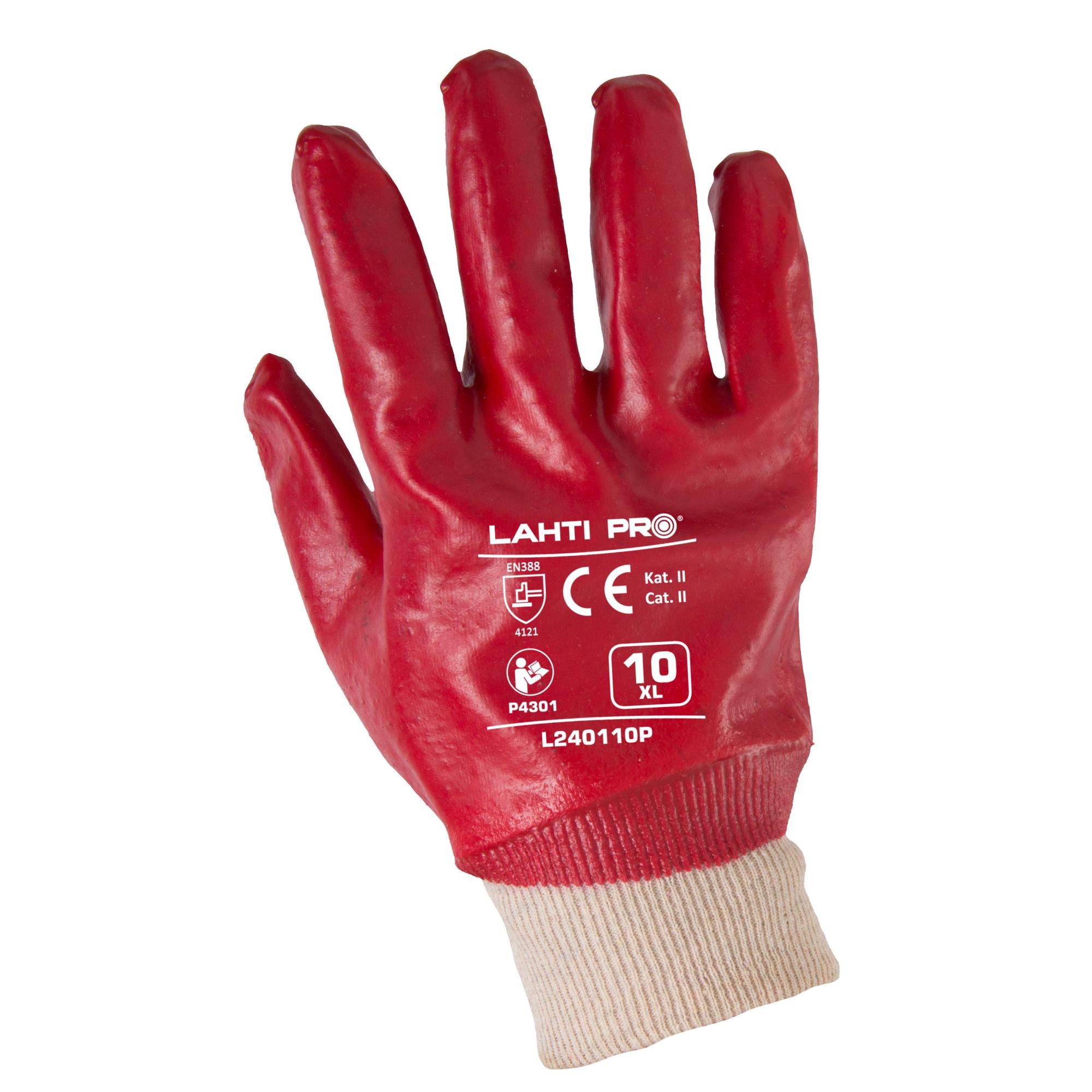 L240109W Gants en PVC rouge [L240109P], 12 paires, 9, CE, LahtiPro ...