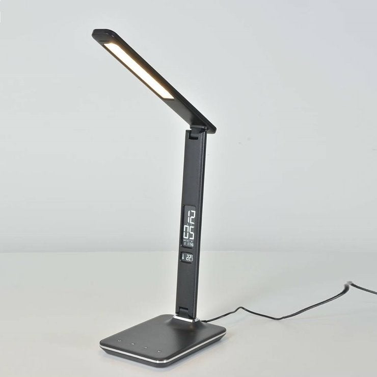 Lampe Led multifonction avec port USB écran digital - Gris