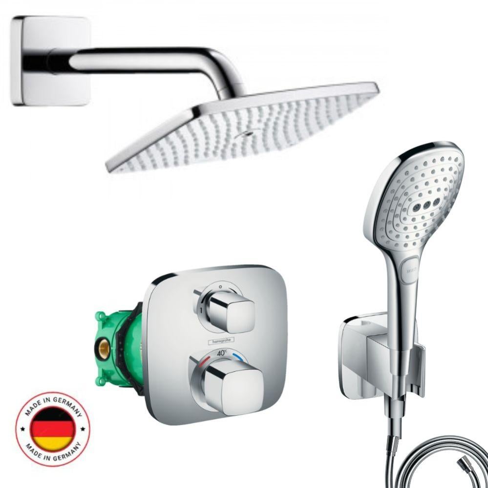 Corps encastré hansgrohe + Facade pour mitigeur thermostatique + Douche
