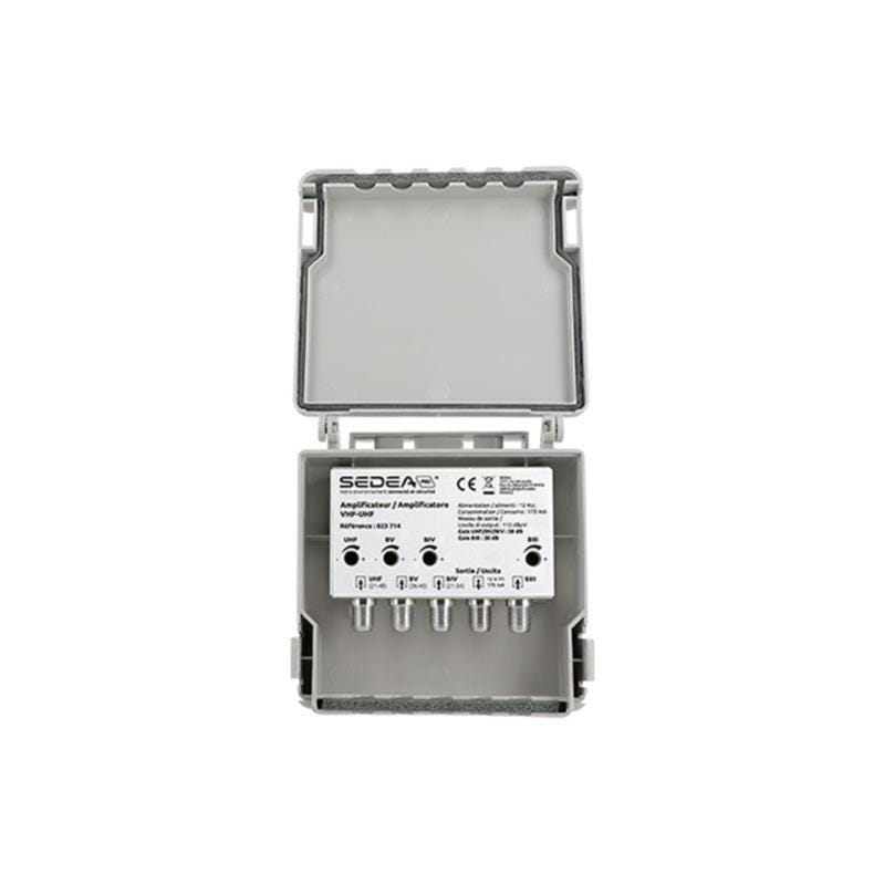 023714 Amplificateur Vhf Uhf | 4 entrées | 38db 023714 Amplificateur Vhf Uhf | 4 entrées | 38db