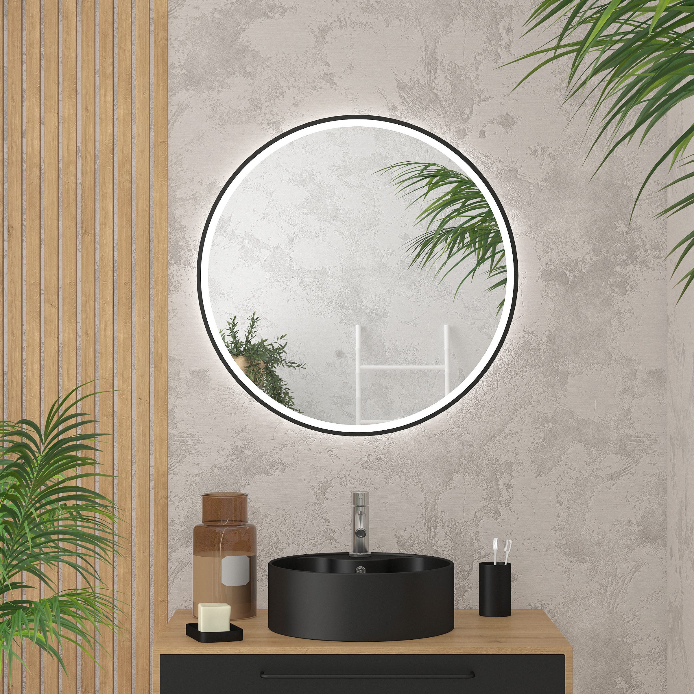Ocean Miroir salle de bain LED avec éclairag + miroir mural