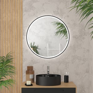 Miroir BEAUTY rond grossissant (x3) coiffeuse avec lumière froide LED