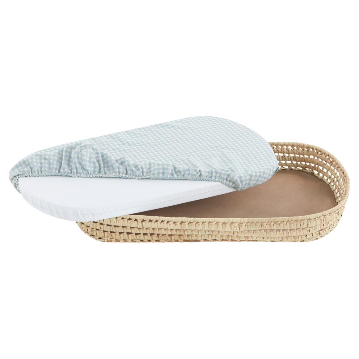 SEBRAM Panier à Langer Bébé En Corde De Coton Marron – Matelas Imperméable Portable Avec Sangle Sécurité Et Pochette