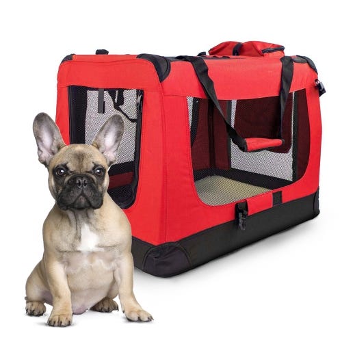 Mobiclinic Transportín (Perros Gatos Conejos Hurones Chinchillas) Balú  Talla L para Viajes con Asas Plegable 70x525x50 cm Rojo