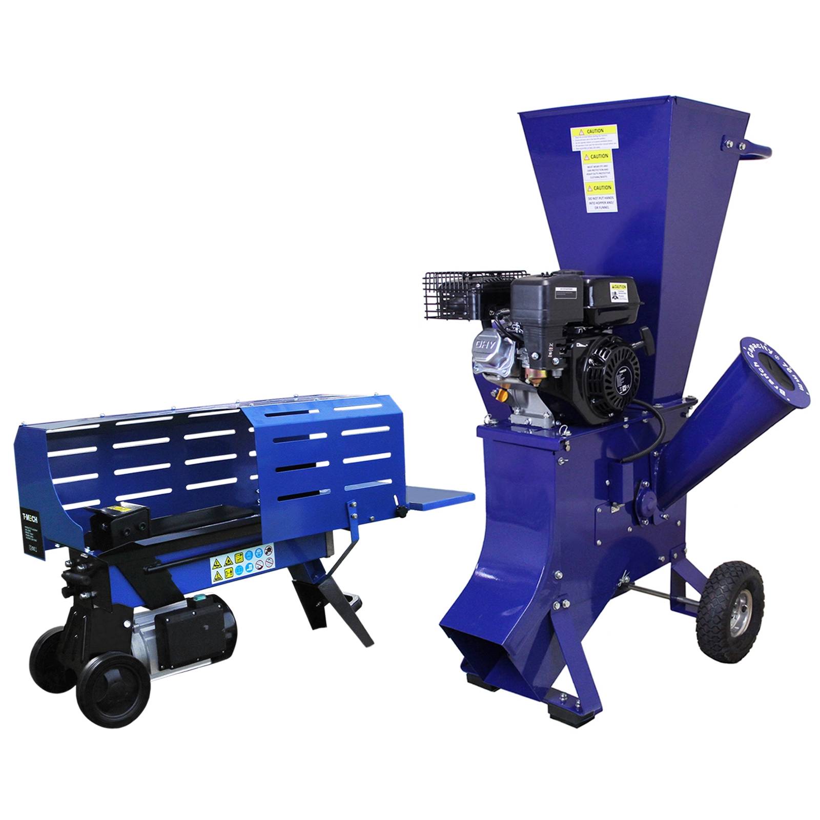 Cortadora de troncos 7t y cortadora de madera a gasolina hidráulica 6.5hp 3l 2200w 2 cuchillas trituradora de jardín 4